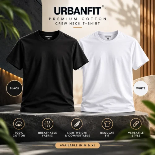 UrbanFit Premium Cotton Crew Neck T-Shirt